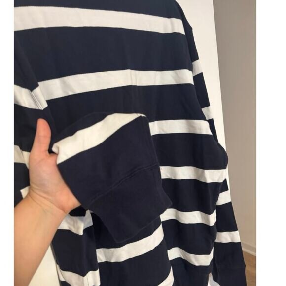 NWT J.Crew Striped Rugby Pullover Sweatshirt Navy White Size XXL - Picture 6 of 6